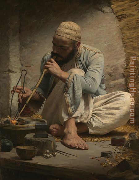 The Arab Jeweler painting - Unknown Artist The Arab Jeweler art painting